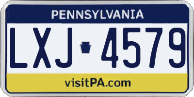 PA license plate LXJ4579