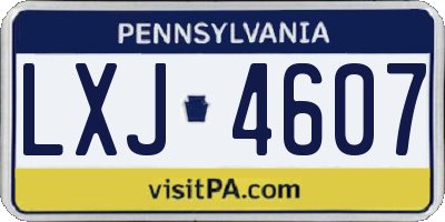PA license plate LXJ4607