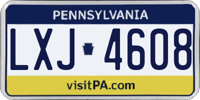 PA license plate LXJ4608