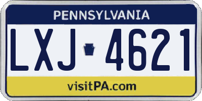 PA license plate LXJ4621