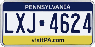 PA license plate LXJ4624