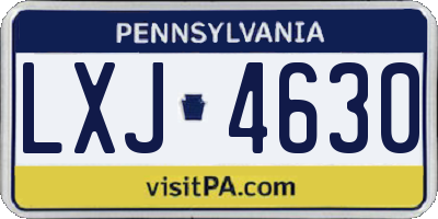 PA license plate LXJ4630