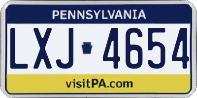 PA license plate LXJ4654