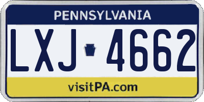 PA license plate LXJ4662