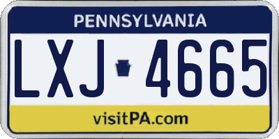 PA license plate LXJ4665