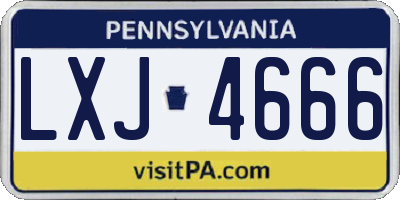 PA license plate LXJ4666