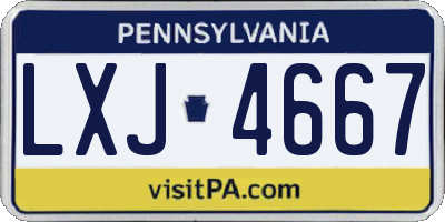 PA license plate LXJ4667
