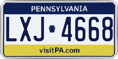 PA license plate LXJ4668