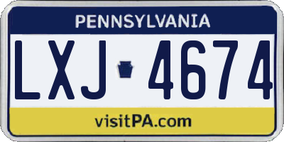 PA license plate LXJ4674