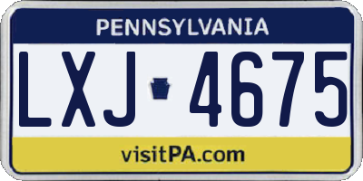 PA license plate LXJ4675