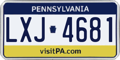 PA license plate LXJ4681