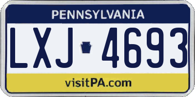 PA license plate LXJ4693