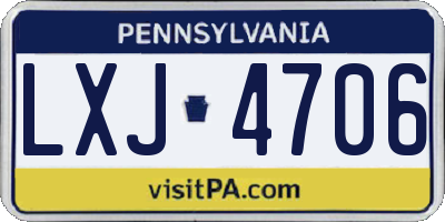 PA license plate LXJ4706