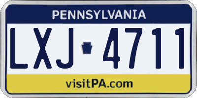 PA license plate LXJ4711