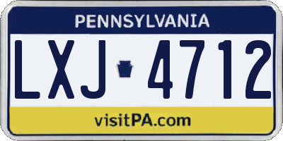 PA license plate LXJ4712