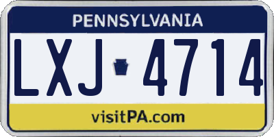 PA license plate LXJ4714