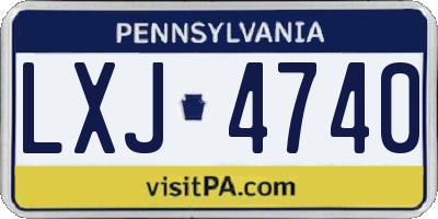 PA license plate LXJ4740
