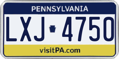 PA license plate LXJ4750