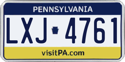PA license plate LXJ4761