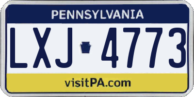 PA license plate LXJ4773