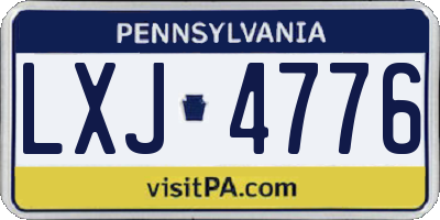 PA license plate LXJ4776