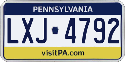 PA license plate LXJ4792