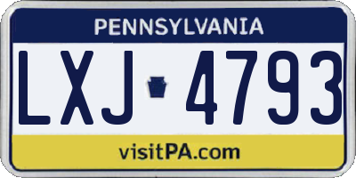 PA license plate LXJ4793