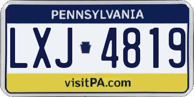 PA license plate LXJ4819