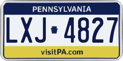 PA license plate LXJ4827