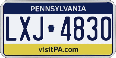 PA license plate LXJ4830