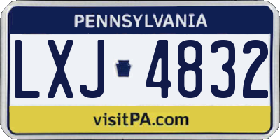 PA license plate LXJ4832