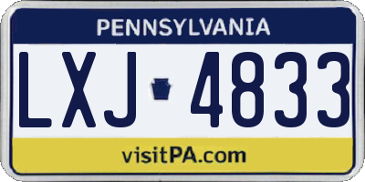 PA license plate LXJ4833