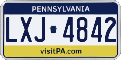 PA license plate LXJ4842