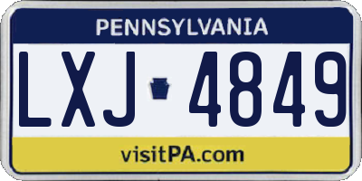 PA license plate LXJ4849