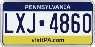 PA license plate LXJ4860