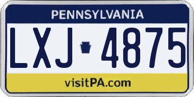 PA license plate LXJ4875