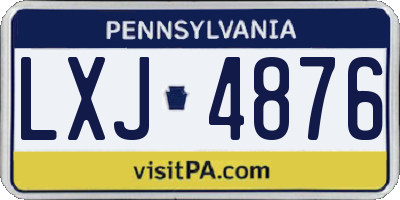 PA license plate LXJ4876