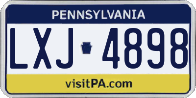 PA license plate LXJ4898