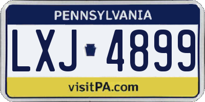 PA license plate LXJ4899