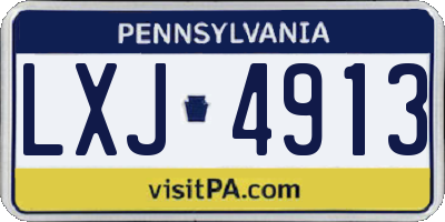 PA license plate LXJ4913