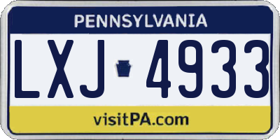 PA license plate LXJ4933