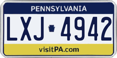 PA license plate LXJ4942