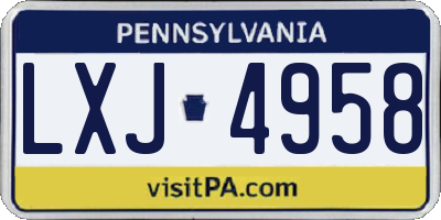 PA license plate LXJ4958