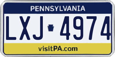 PA license plate LXJ4974