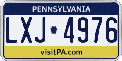 PA license plate LXJ4976