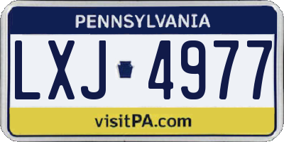 PA license plate LXJ4977