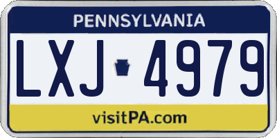 PA license plate LXJ4979