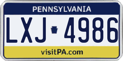 PA license plate LXJ4986