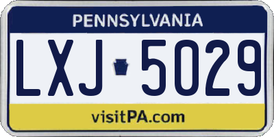 PA license plate LXJ5029