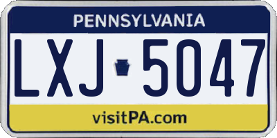 PA license plate LXJ5047